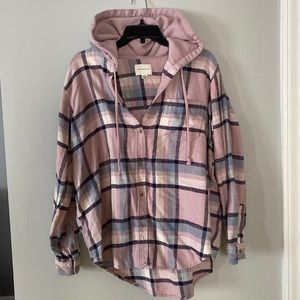 American Eagle hooded flannel